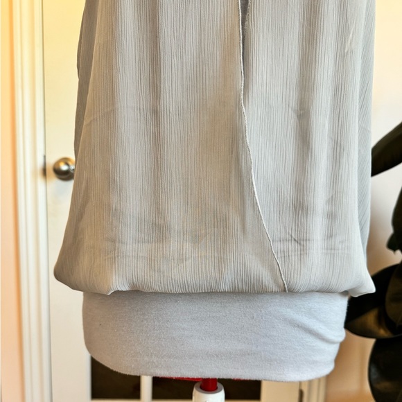 Charlotte Russe fashion top, grey/silver with sequin collar. Size medium. - Picture 5 of 8